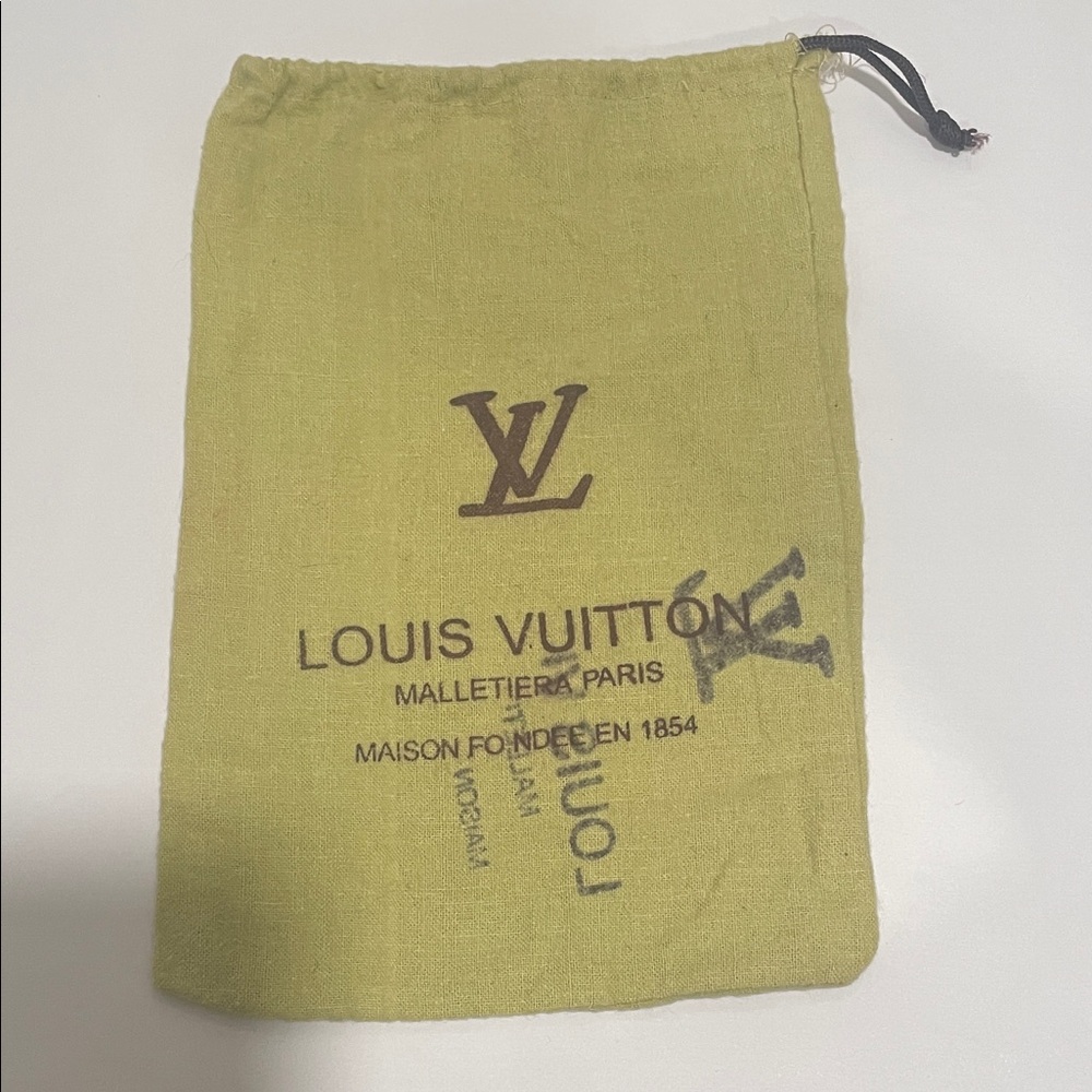 Vintage Louis Vuitton Yellow Dust Bag with Brown Logo